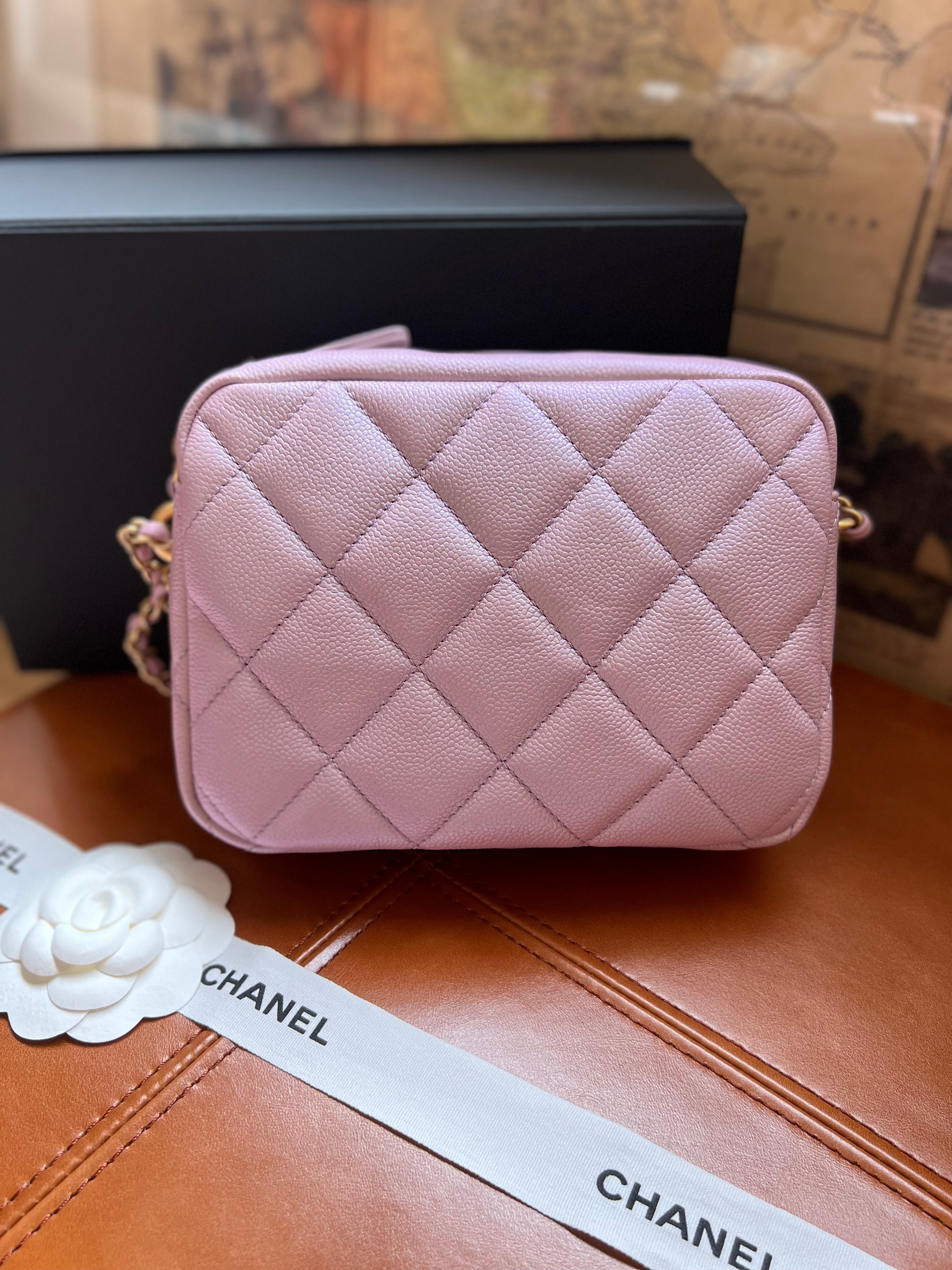 Bags, Chanel Zip Coin Purse Iridescent Pink